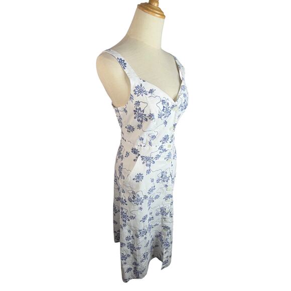 Equipment Revolve Oleisa Natural White Blue Floal Dress Size 4 Like New - Picture 6 of 11
